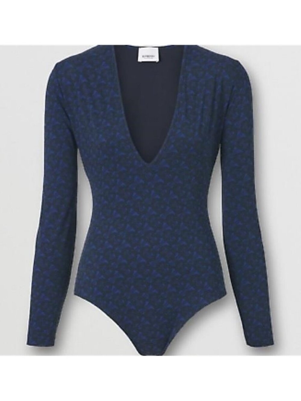 💯- New Authentic Burberry Signature TB Monogram Long-Sleeve Bodysuit